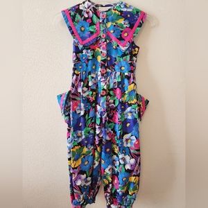 Vintage Wee Clancy girls sz 7 floral romper/jumpsuit